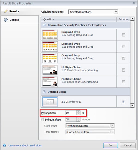 How to Enable Retake Quiz Option in Articulate Storyline?