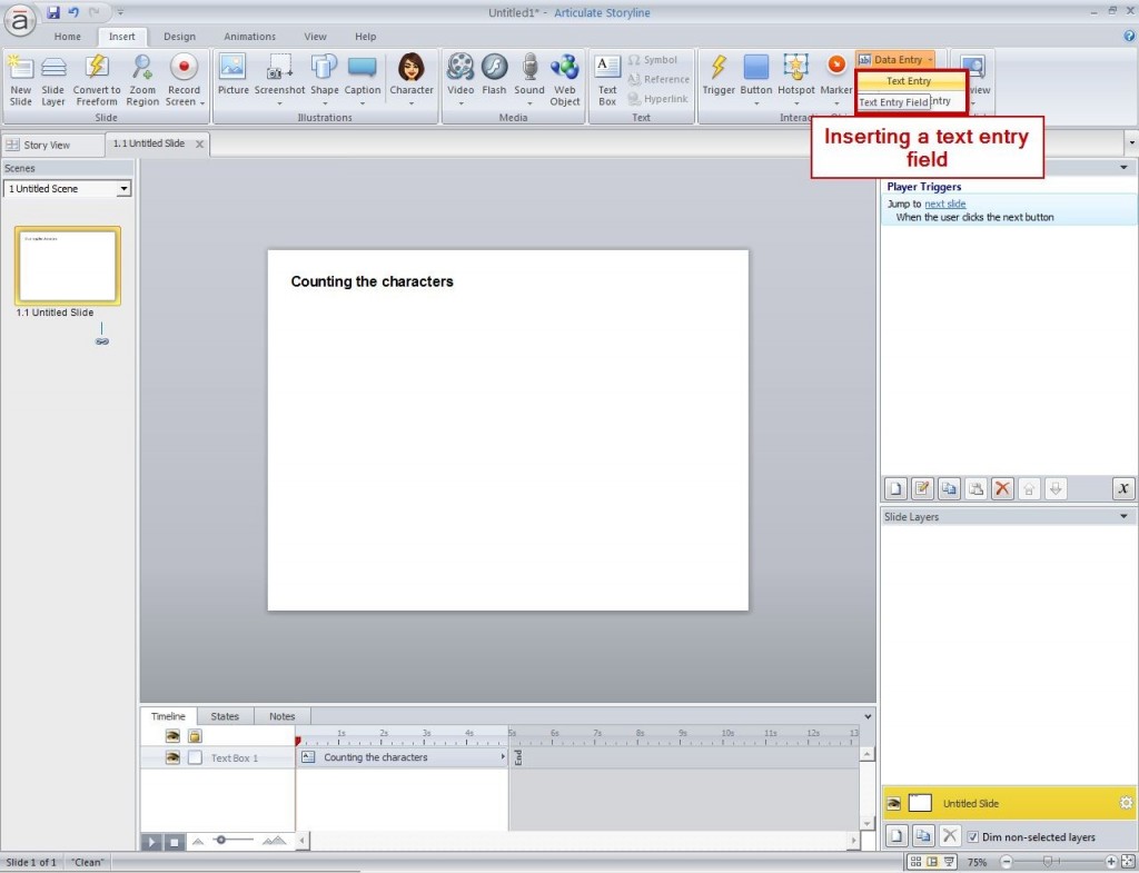 Articulate Storyline: How to Count Characters in Text Field