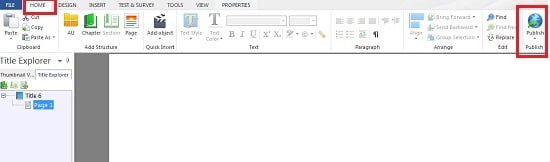 select the Publish