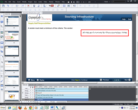 Content copied directly to the course