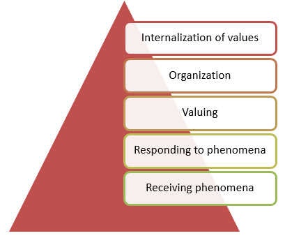 The Affective domain categorizes learner behaviors into five levels