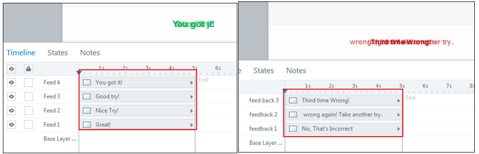 Feedback and create four different messages Step 2