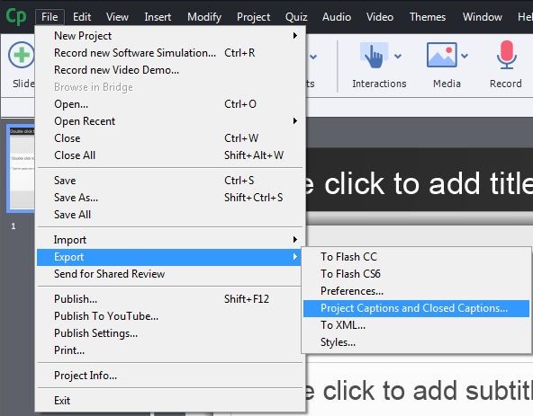 How to create translation template from Captivate