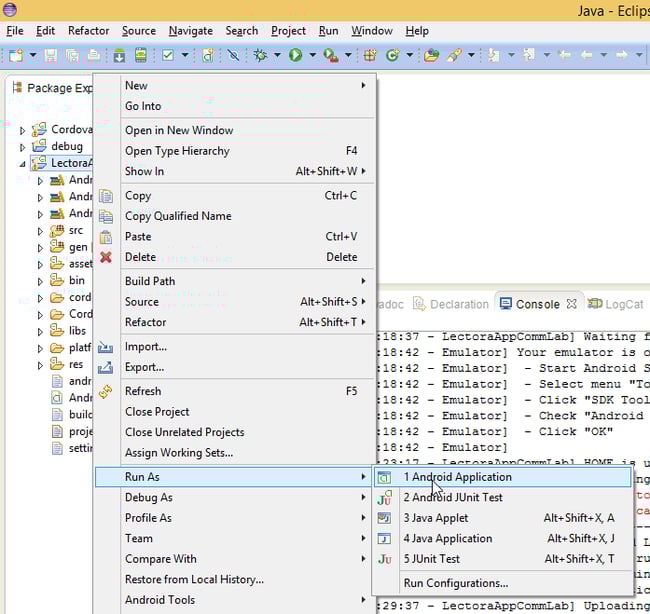 Click on the Project folder and run the project