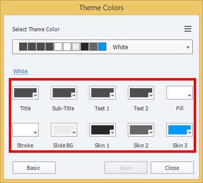 The ‘Theme Colors’ button