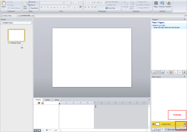 Access slide properties