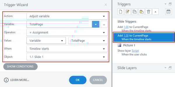 Add a trigger on each page to update currentpage and totalpage 2