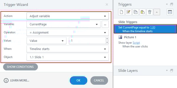 Add a trigger on each page to update currentpage and totalpage