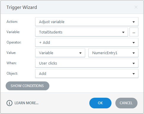 Add the value and repeat the trigger for 3 other variables