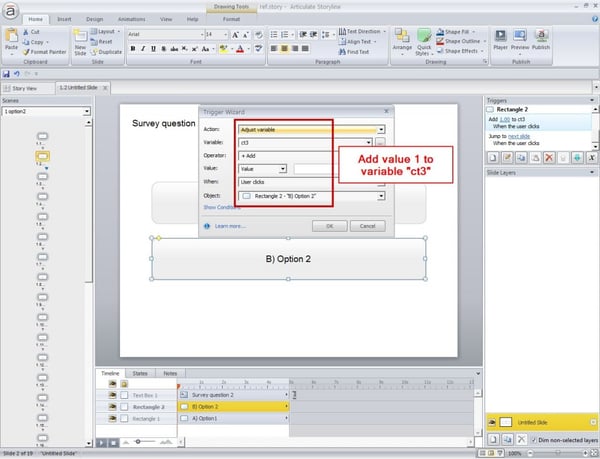 Add value 1 to variable ct3