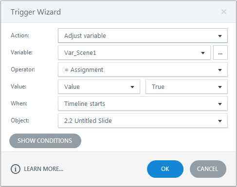 Adjust variable scene 1