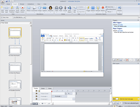 Articulate Storyline: Creating Watch and Try Simulations