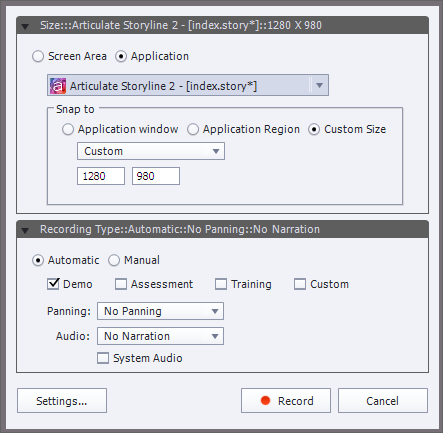 App custom size