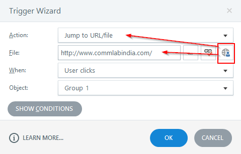 Assign the trigger to the respective links