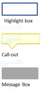 Callouts and message boxes
