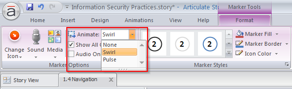 Changing the Animation Effects of a Marker