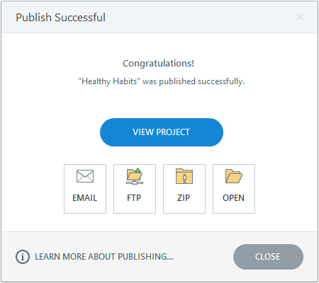 Click the publish button