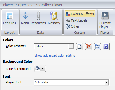 Colors and effects tab