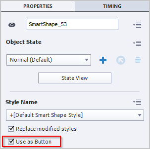 Convert the smart shape to a button