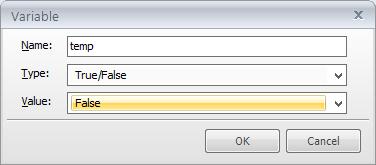 Create a Variable with Default Value False