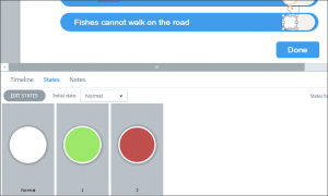 Create two states for the button