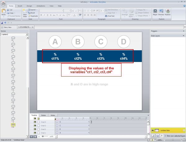Display the value of variables