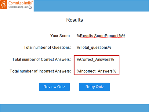 Storyline: Displaying Correct & Incorrect Questions in Result Page