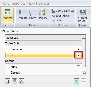 Articulate Storyline: Add or Remove EXIT Button