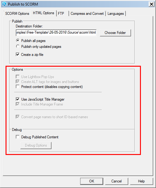 HTML Settings
