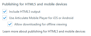 Httml5 output option