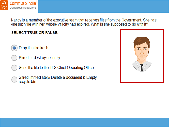 Insert a character into assessment slide Step1