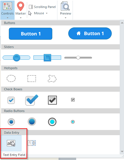Insert a data entry field Step1