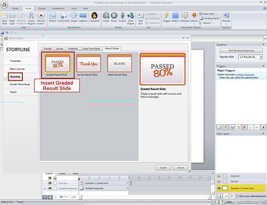 Insert a result page