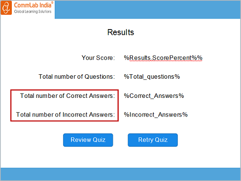 Insert a result slide in the course
