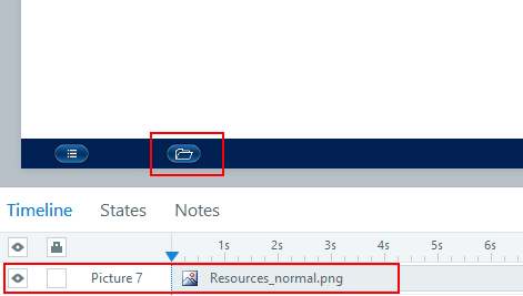 Insert the resource button in the master slide
