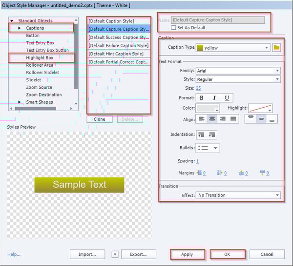Object Style Manager in Adobe Captivate 9