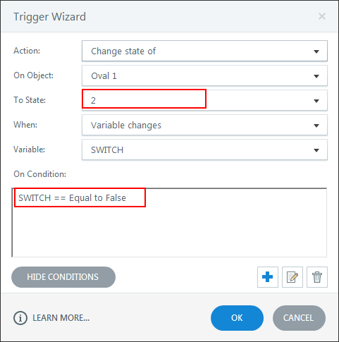 Observe the triggers with different conditions