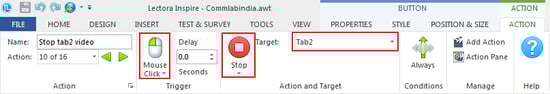 On mouse click stop tab2