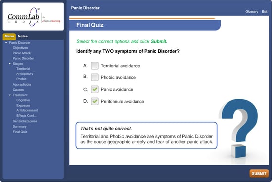 Provide quick and explanatory feedback-with wrong option