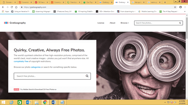 Screenshot of Gratisography website