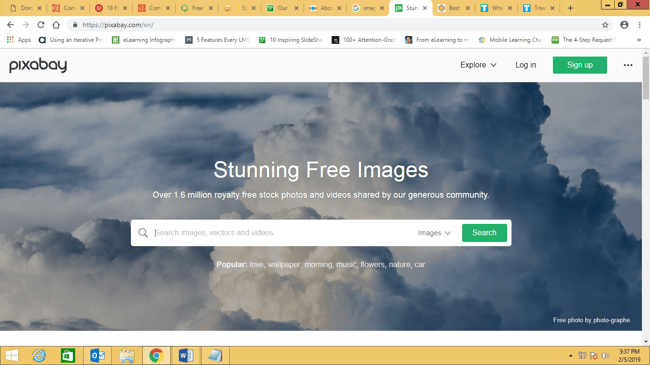 Screenshot of Pixabay website