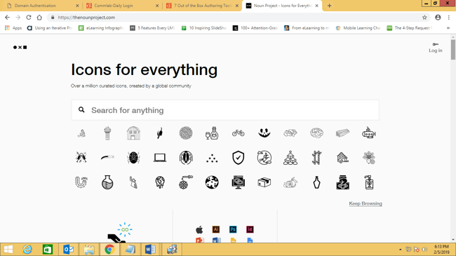 Screenshot of thenounproject website