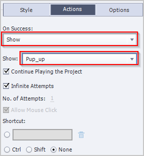 Select popup from the list