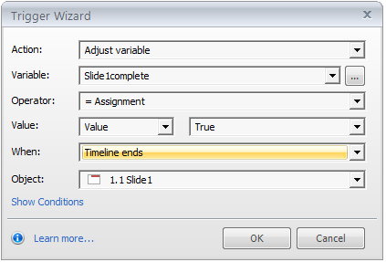 Step 7 - adjust the Slide1incomplete variable