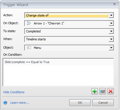 Step 8 - Adjust the Slide1complete variable