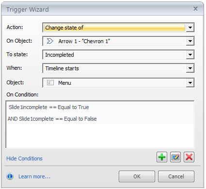 Step 8 - Change the state of each arrow to Incomplete