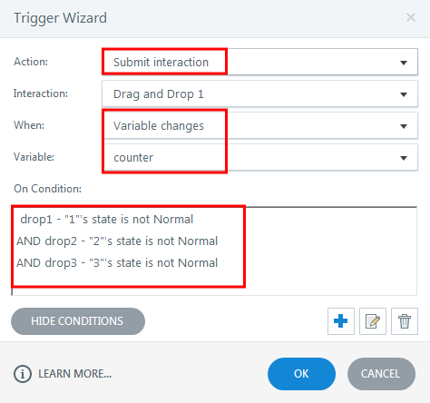 Submit interaction trigger