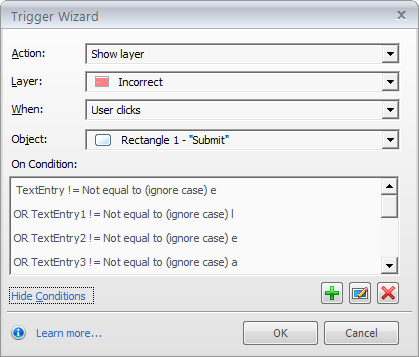 Submit Trigger for Incorrect Answer with Conditions