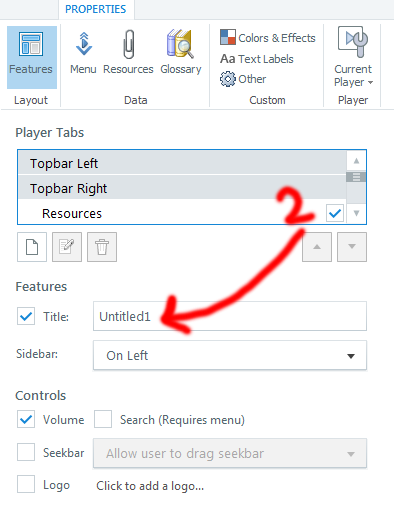 Title in player tab