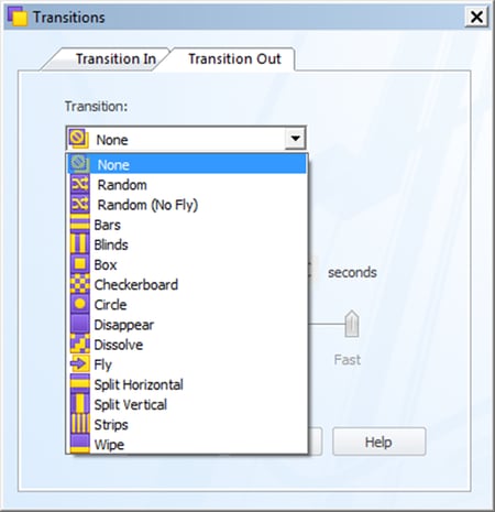 Transition out default effects